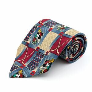 Vintage Mickey Unlimited Mickey Mouse Tie 90s Golf Motif Made in Italy Disney